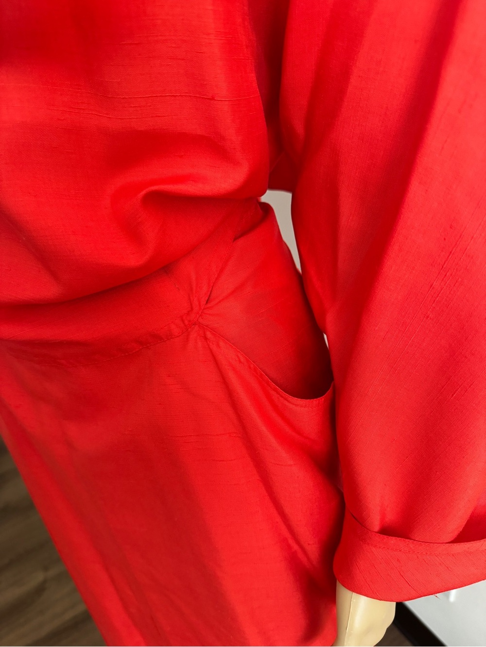 Vintage 80s Gianfranco Ferre Documented Runway Raw Silk Dress With Bow - Picture 7 of 10